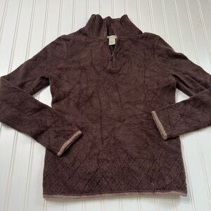 EXOFFICIO Women’s 1/4 ZIP FLEECE SHIRT Pullover Brown Small. 40